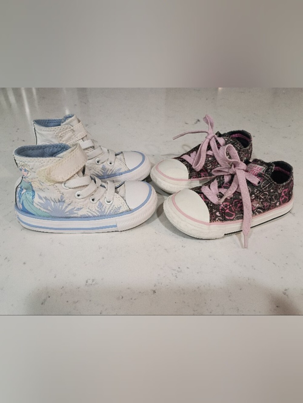 Set Of Converse Sneakers Toddler Girls Size 6